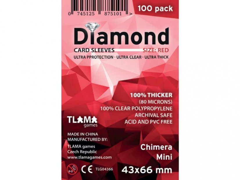 Obaly na karty Diamond Red (43x66 mm)