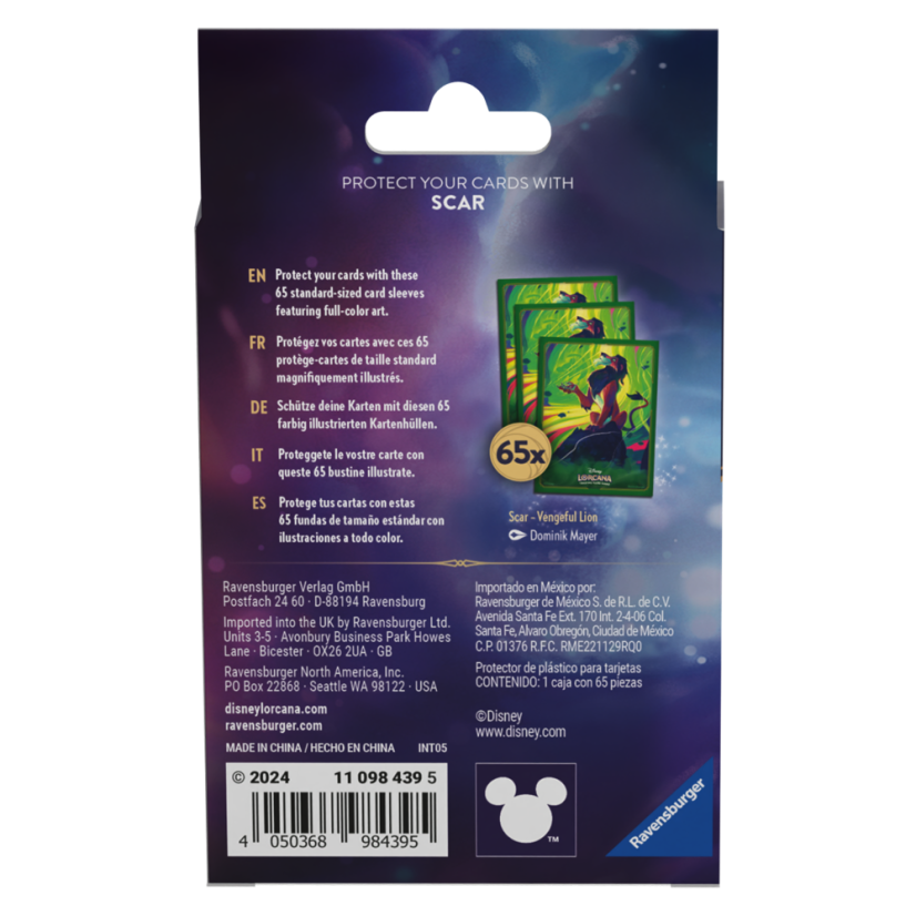 Disney Lorcana - Azurite Sea - Card Sleeves Scar