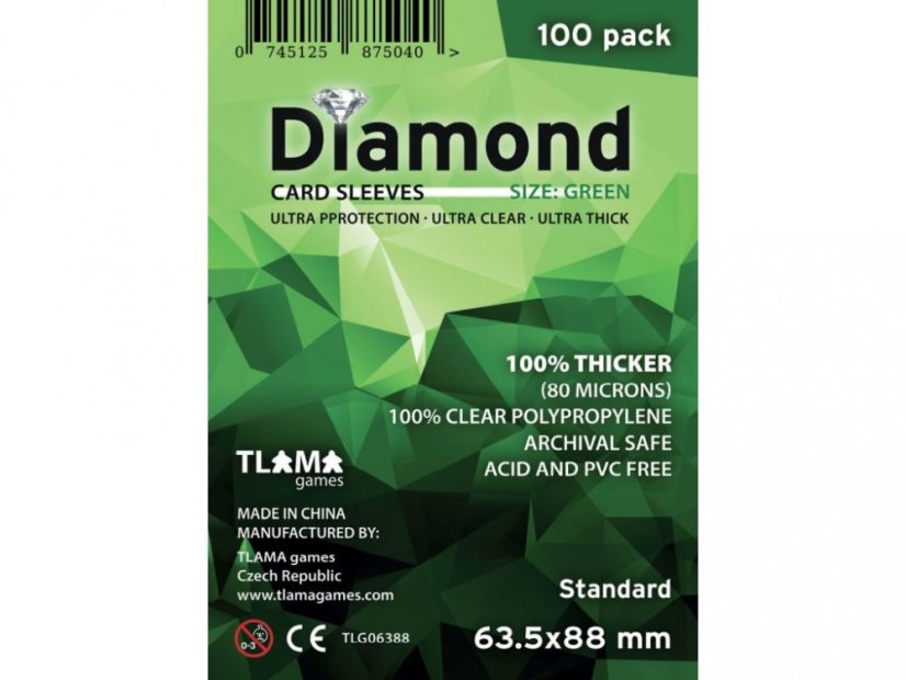 Obaly na karty Diamond Green (63,5x88 mm)