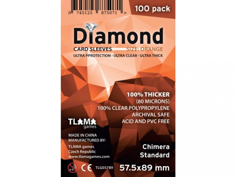 Obaly na karty Diamond Orange (57,5x89 mm)