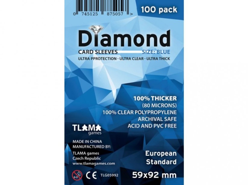 Obaly na karty Diamond Blue (59x92 mm)