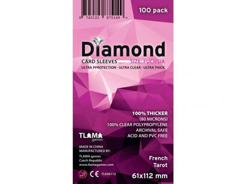 Obaly na karty Diamond Fuchsia (61x112 mm)